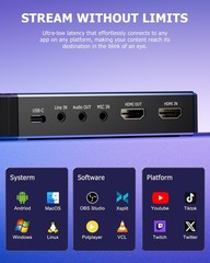 4K Capture Card for Streaming on PC,PS5/,Xbox Series X/S,Switch 2, Stream/Rec…