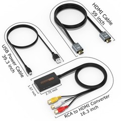 LA NREUCETS RCA to HDMI Converter, Composite AV Black