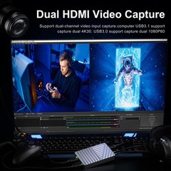 2 Channel HDMI Video Capture Card,4K30 Input Video Broadcast Game Live Stream…