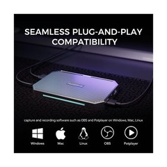 RGBlink MSP 331U 4K Capture Card – HDMI 2.0, USB 3.1 Game Capture Card with H…