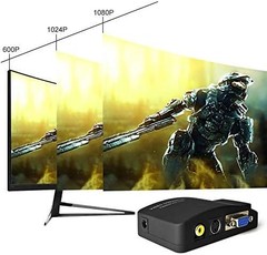 M MAKETHEONE RCA to VGA Adapter, Composite AV S-Video Input black