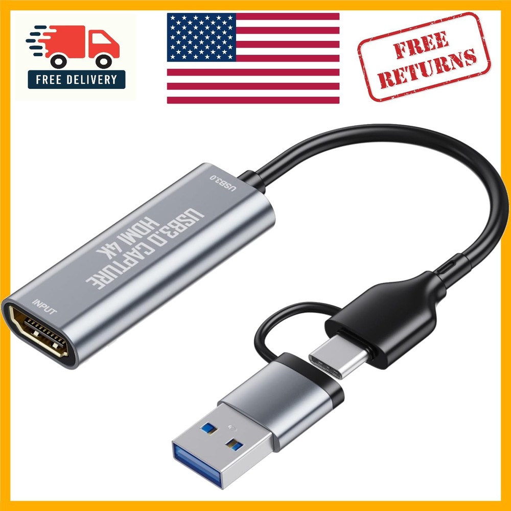 Ultra-Low Latency HDMI Capture Card – Perfect for Live Streaming & Recording