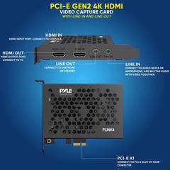 Pyle Capture Card HDMI-to-USB Audio-Video Record via DSLR Camcorder Action Cam