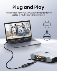 VHS to Digital Converter,USB2.0 Video Cpture Card, RCA AV to USB Audio Converter