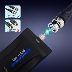 Coax to Hdmi Adapter,BNC HDMI Converter,CVBS PAL/NTSC BNC Black