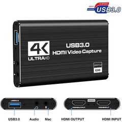 Video Card Capture, Aluminum for PC Laptop (Black)