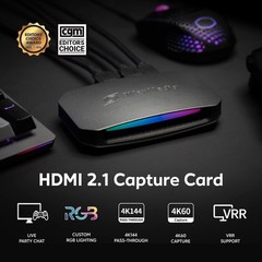 4K60 Capture Card with HDMI 2.1, Low Latency, 4K144/4K120 Passthrough, Game C…