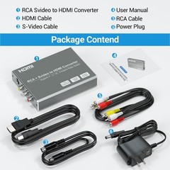 RCA Svideo to HDMI Converter with 4 : 3/16 : 9
