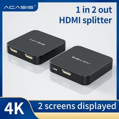 Acasis HDMI Splitter 1 in 2 Out 4K@60Hz Ultra HD Distributor Box Supports ABB