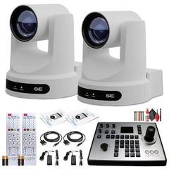 2 x PTZOptics Move SE PTZ Camera with 30x Optical Zoom (White) + PTZOptics