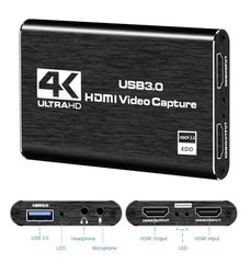 Rybozen V316B-FR 4K Ultra HD USB 3.0 HDMI Video Capture Card, 4 Ports