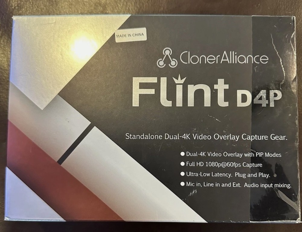 ClonerAlliance Flint D4P Dual 4K Video Capture Card Game Streaming OBS UVC HDMI