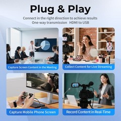 4K HDMI Capture Card with Touch LED, Dual HDMI in/Loop-Out, USB 3.0, 4K@60Hz/…