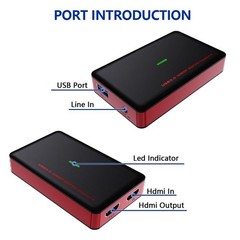 4K30 HDMI Game Capture Card 1080p60 USB3.2 Gen1 Type-C&USB-A,for PS5 Xbox Switch