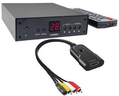 NTSC RF To 1080p 720p HD RCA AV Video Audio Decoder With IR Remote