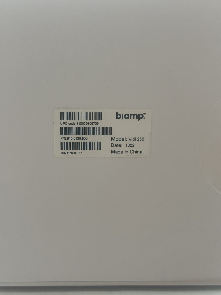 Biamp VIDI250 4K Wide Angle Video Conference Camera – NEW IN BOX!