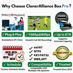 Video Recorder DVR with HDMI Capture Playback TV RCA/YPbPr/VGA Digital Converter