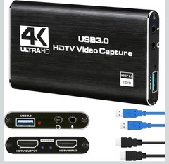 4K Audio Video Capture Card, USB 3.0 HDMI Video Capture Device, Full HD 1080P, 3