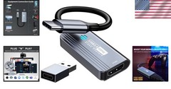 High-Speed 1080P USB-C Capture Card with Ultra-Low Latency for Gaming & Teaching