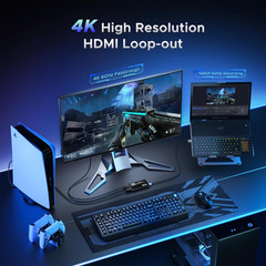 Video Capture Card, Audio Video Capture Card, USB 3.0 Capture Card 4K HDMI Loop-
