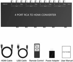 4 AV to HDMI RCA Converter 1080P/720P 4 Way 4AV