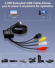 VHS to Digital Converter,USB-A/USB-C Video 1080P Capture Card,RCA/AV to USB2.0 A