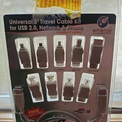 Emerge Universal 3’ Cable Kit For Usb 2.0, Network & Phone Computer NEW!