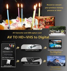 USB Video Capture Cards AV TO HDTV Analog VHS to Digital Video Converter USB 2.0