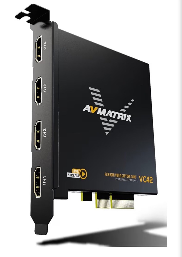 1080p60 4-PCI-E Capture Card Live Stream and Record with Ultra-Low Latency