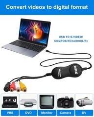 UCEC VHS to Digital Converter Kit, VCR Universal, USB Capture Card