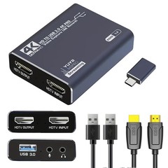 4K Capture Card Grey for Streaming, Recording & Gaming – HDMI Video Capture D…