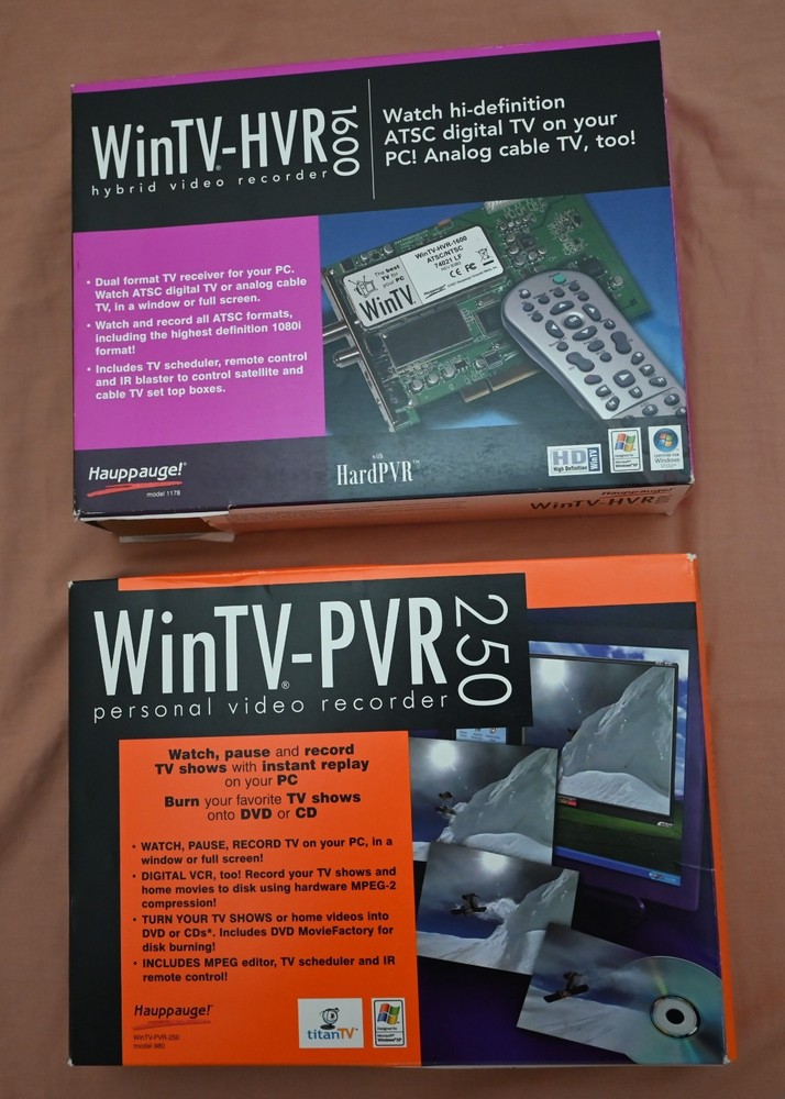 Hauppauge WinTV-PVR 250 personal videorecorder + WinTV-HVR 1600 hybrid recorder
