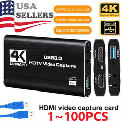 4K Audio Video Capture Card USB 3.0 HDMI Video Capture Device HD Recording Lot