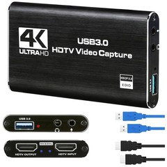 4K Audio Video Capture Card, USB 3.0 HDMI Video Capture Device, Full HD 1080P, 3