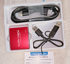 FREE SHIPPING!!! Avedio Links External Video Capture Card Red all cables, New!