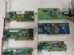 Vintage Mixed Lot RJ-45 Network Cards D-Link Intel Netgear 3Com PCI / ISA Lot of