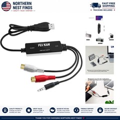 Compact USB Audio Capture Card for Quick Vinyl & Cassette to Digital Conversion