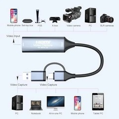 4K 30FPS HDMI Video Capture Card,Video Recording Card HDMI USB 3.0 with Type-C