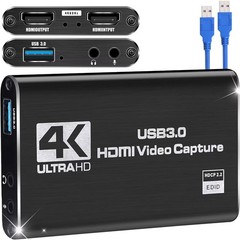 Audio/Video Capture Card, USB3.0 HDMI to USB C, 4K1080p60fps Video/Audio Capture
