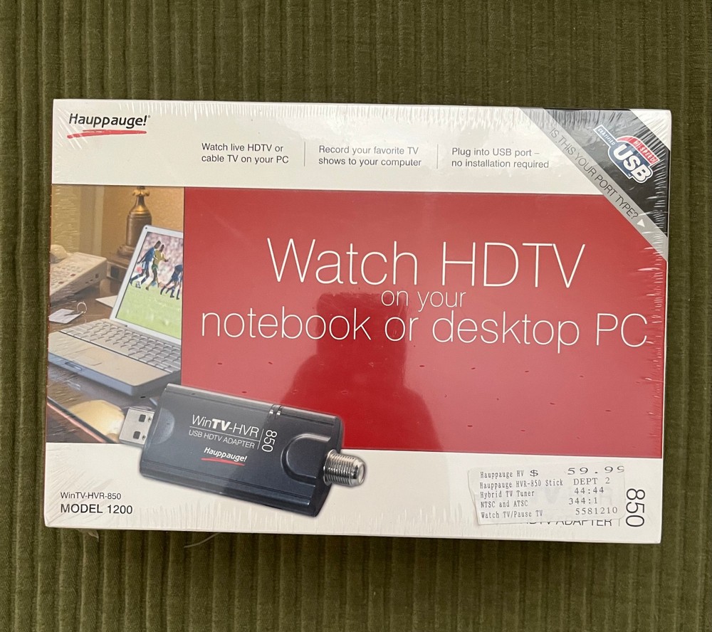 Hauppauge WinTV-HVR-850 Model 1200 USB HDTV Adapter TV Tuner NEW SEALED BOX