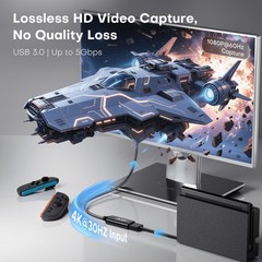 Video Capture Card, HDMI to USB 3.0 Capture Card for Streaming, 1080P 60FPS H…