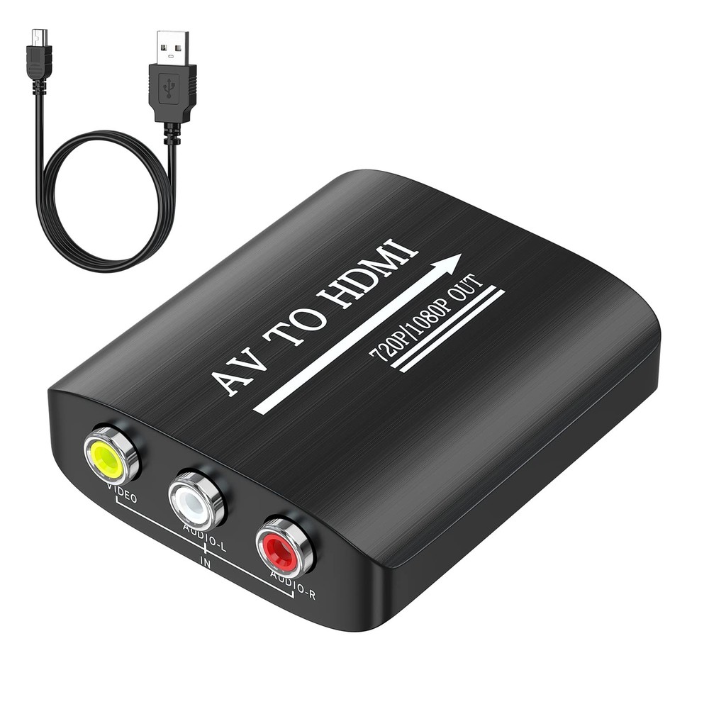 GINGIN AV to HDMI Converter, Adapter Support 720p/1080p Red,White