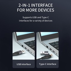 Type C/USB3.0 to Dual HDMI Adapter 1080P 60Hz Extend 2 Different Screen Hub