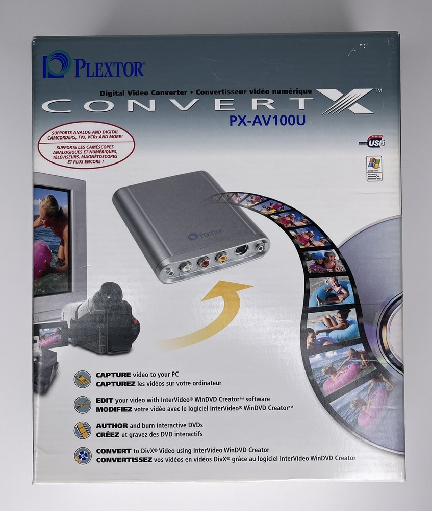 Plextor ConvertX PX – AV100U Digital Video Converter Video Capture – New Sealed
