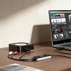 USB 2.0 Audio Grabber with USB-C Adapter – Analog to Digital Converter, Dual