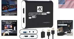 1080P Capture Card with Mic Support for Streaming on OBS, Twitch, TikTok