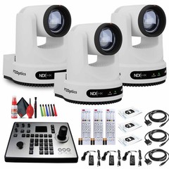 3 x PTZOptics Move 4K PTZ Camera with 20x Zoom (White) (PT20X-4K-WH-G3) +