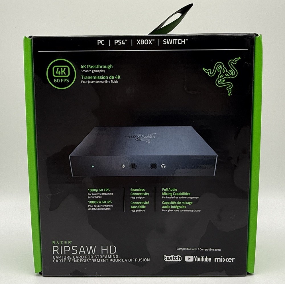 Razer Ripsaw HD Game Streaming Capture Card (New Sealed) 4K, 1080p @ 60fps