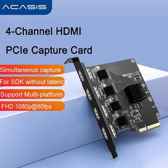 Acasis 4 HDMI Input PCIe Capture Card 4 Channel 1080P 60FPS Video Recorder
