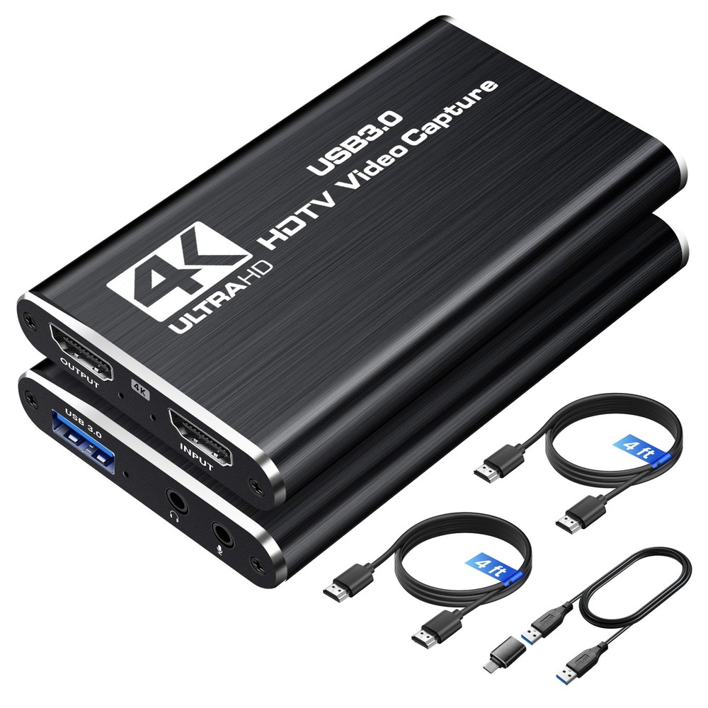 4K HDMI Capture Card for Streaming, 1080P 60FPS USB 3.0/Type-C Game Video Cap…